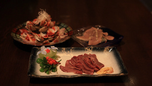 牛肉海鲜日式菜4K实拍10秒视频