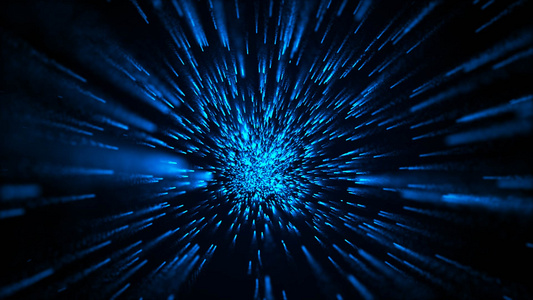 蓝色科技粒子穿梭大气元素背景[穿梭往返]视频