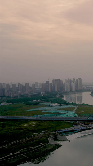 新落成的汉江湾大桥和城市风光延时视频素材12秒视频