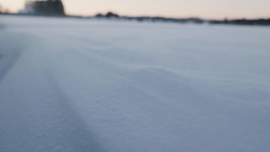 冬季森林白雪皑皑雪景航拍视频