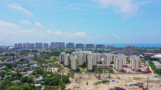 海南陵水城市天际线视频