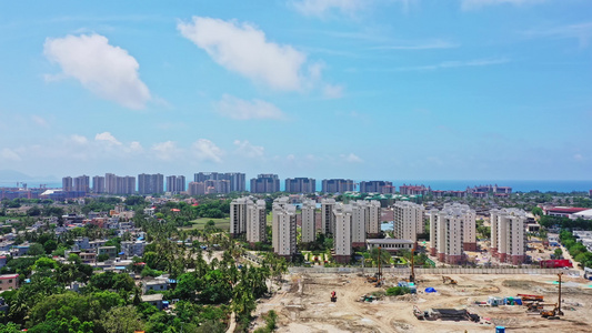 海南陵水城市天际线视频