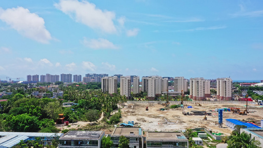 海南陵水城市天际线视频