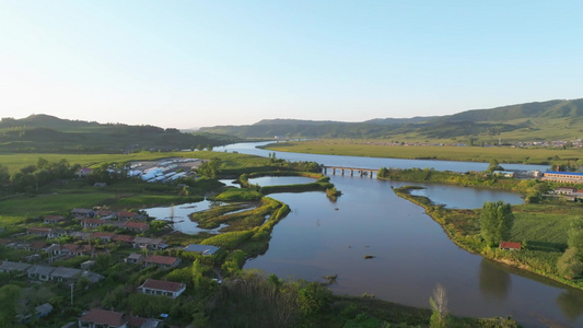 东北吉林乡村风光航拍视频