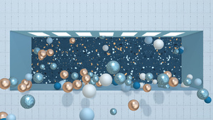 4K时尚小球掉落裸眼3D效果45秒视频