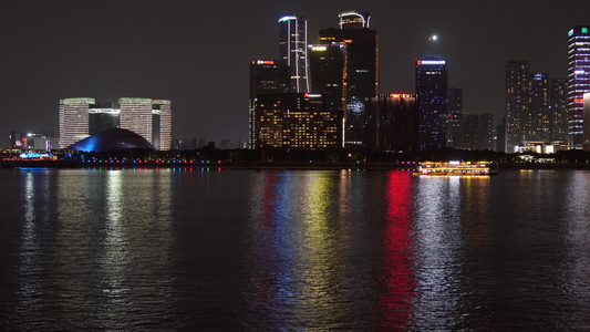 杭州钱江新城城市阳台夜景4K视频视频