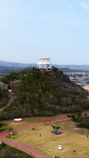 航拍4A景点漳州火山岛海岸线视频旅游目的地41秒视频