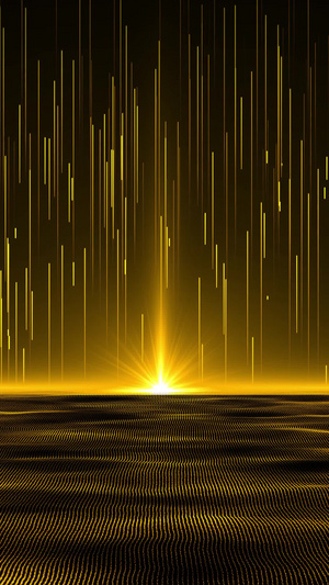 金色粒子光线海平面背景唯美粒子20秒视频
