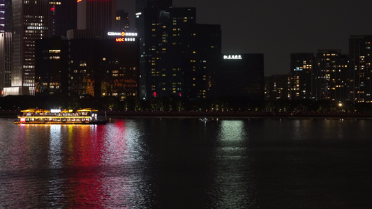 杭州钱江新城城市阳台夜景4K视频视频