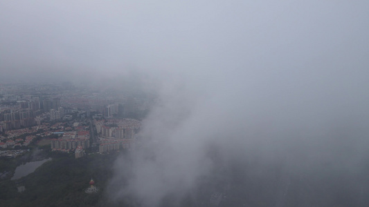 雨雾中的城市视频