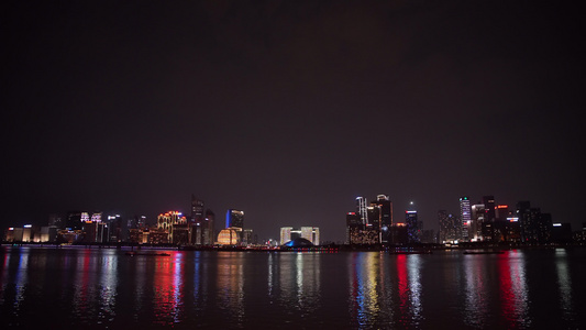 杭州钱江新城城市阳台夜景4K视频视频