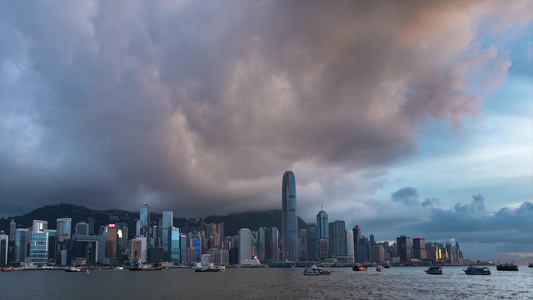 4K香港维多利亚港延时摄影[香港地区]视频