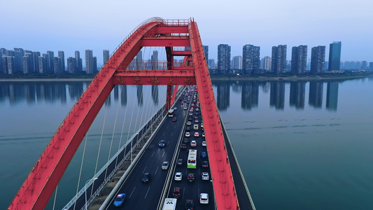 长沙福元路大桥航拍视频