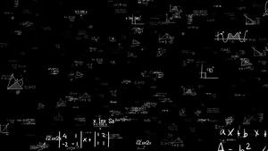 黑色背景数学公式元素展示动画40秒视频