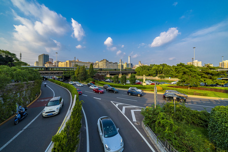 10K延时北京东便门交通远景国贸中心视频