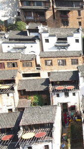 中国最美乡村江西婺源篁岭景区秋天的颜色旅游素材建筑群视频