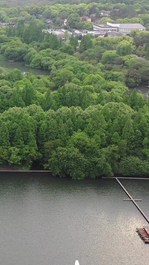 杭州西湖茅家埠景区航拍视频自然风光34秒视频