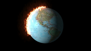 3d燃烧的地球行星传承动画16秒视频