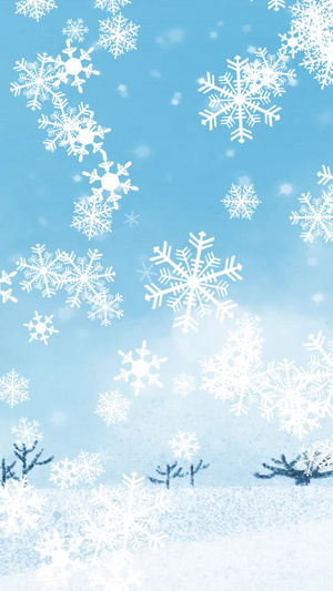 下雪的冬季雪花背景浪漫雪景20秒视频