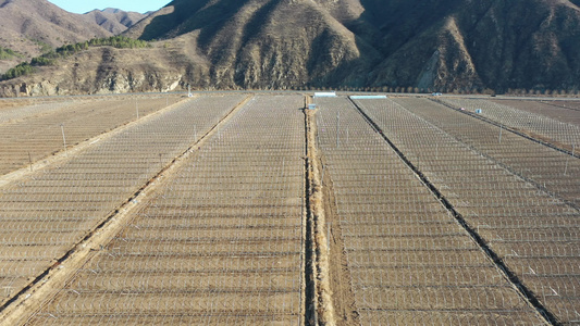 航拍农业大棚搭建视频