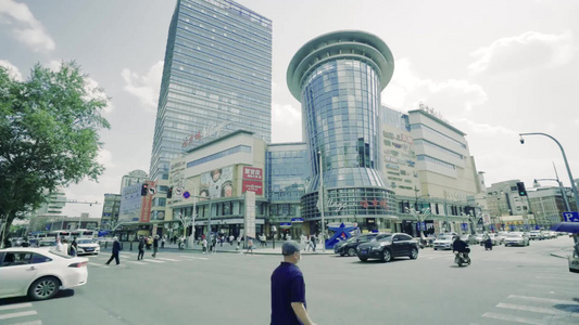 长春市重庆路活力城商场延时拍摄街景视频