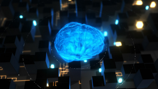 4K三维科技元宇宙大脑背景视频