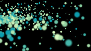 黑色背景上的蓝色粒子动画17秒视频