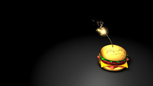 食物炸弹的概念性动画作品16秒视频