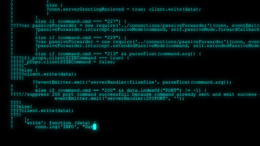Hacker代码正在运行一个计算机屏幕终端视频