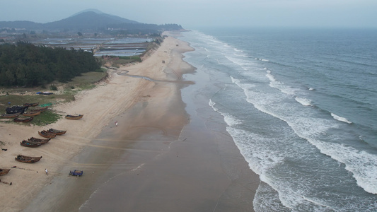 大海海岸线航拍视频