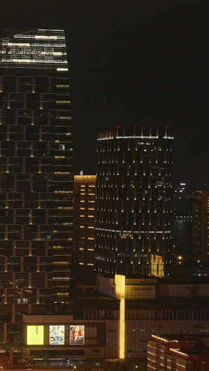 城市天际线商务建筑交通道路车流夜景灯光素材道路素材49秒视频