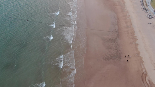 大海海浪礁石海洋航拍视频