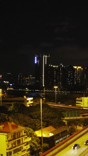 广州鹤洞大桥航拍城市风光160秒视频