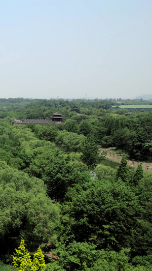 航拍4A级景区扬州宋夹城风景扬州旅游43秒视频