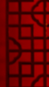 福字红色背景前蜡梅上悬挂红包从暗到明背景实拍视频传统节日视频