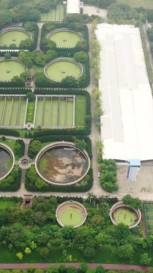 航拍城市工业污水处理厂23秒视频