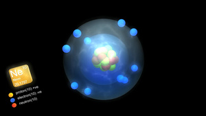 含有元素符号数字质量和元素类型颜色的神经原子8秒视频