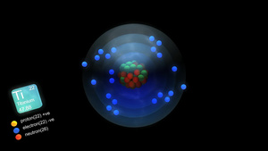 含元素符号数量质量和元素类型颜色的钛原子8秒视频