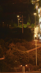 合集航拍城市雨天交通桥梁道路灯光川流不息的车流街景灯光秀素材雨天素材视频