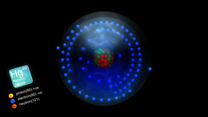 含元素符号数量质量和元素类型颜色的汞原子8秒视频