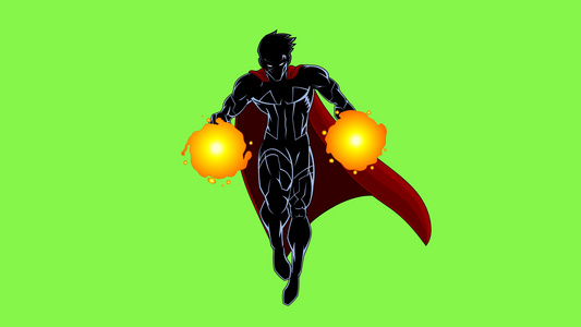 超级超级英雄漫画人物飞视频