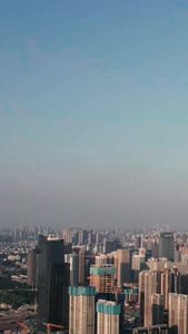 航拍武汉最高建筑绿地中心和城市景观视频素材市容市貌视频