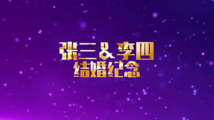 紫色简约大气背景文字图片婚庆婚恋宣传会声会影模板55秒视频