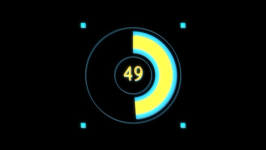 HUD科技感元素圆形加载进度条01带透明通道视频