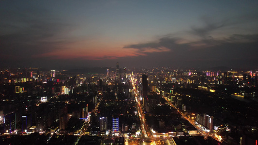 航拍湖南长沙大景夕阳晚霞城市天际线 视频