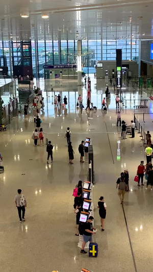 上海虹桥机场T2航站楼值机大厅视频合集国际民航日47秒视频