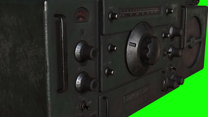 绿色屏幕上老旧收音机动画20秒视频