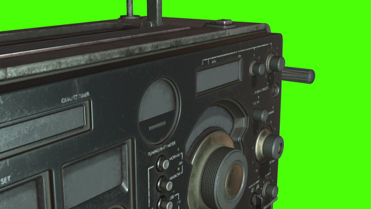 绿色屏幕上老旧收音机动画视频