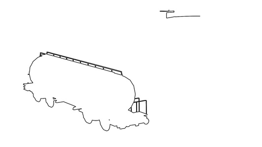 白色屏幕上油罐黑线的油箱动画大纲视频