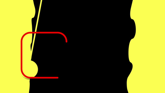 以最小风格黄色背景构成的红色矩形动画R视频